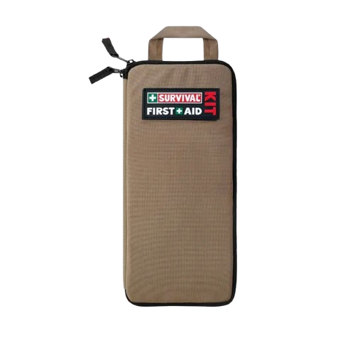 SURVIVAL Slimline First Aid KIT, an ultra compact trauma kit with a 4 cm thick profile