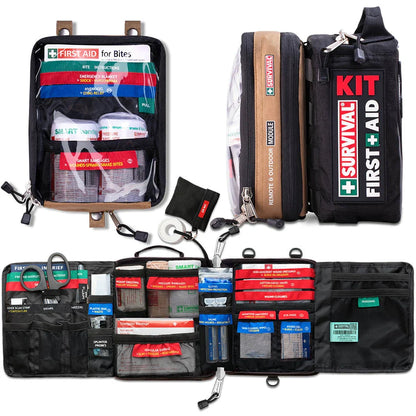 SURVIVAL Travel First Aid Kit merging the Vehicle Kit with the Remote and Outdoor Module for travel